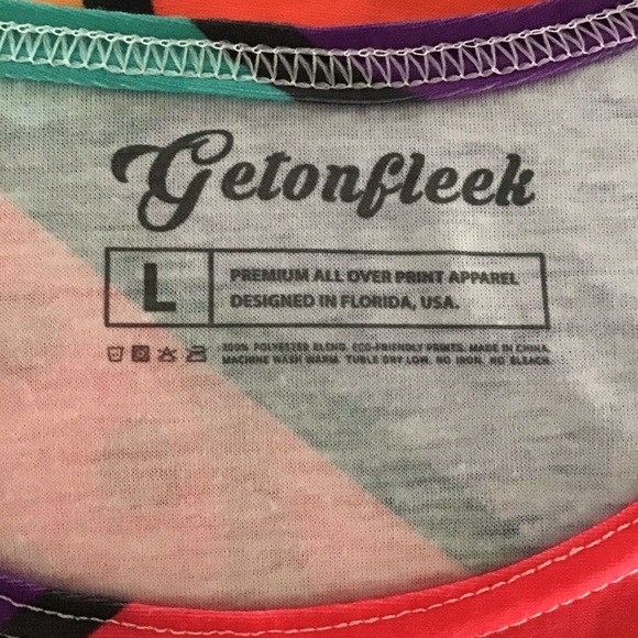 LAST 1! LARGE ONLY! Vintage Getonfleek Tank Top Abstract Pop Art Mod Streetwear - Picture 13 of 13